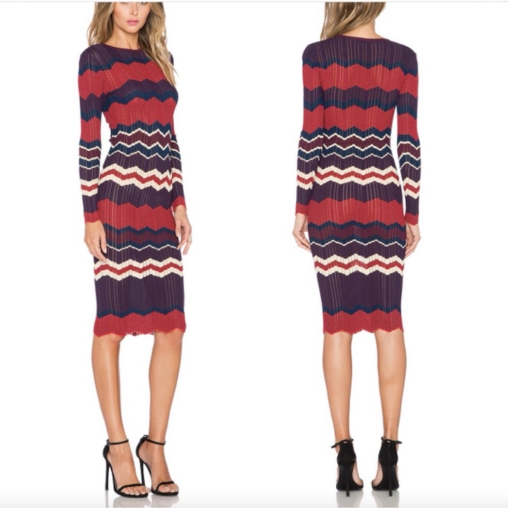 NWT Ronny Kobo Shakira Midi Dress Knit Sweater Bordeaux XS